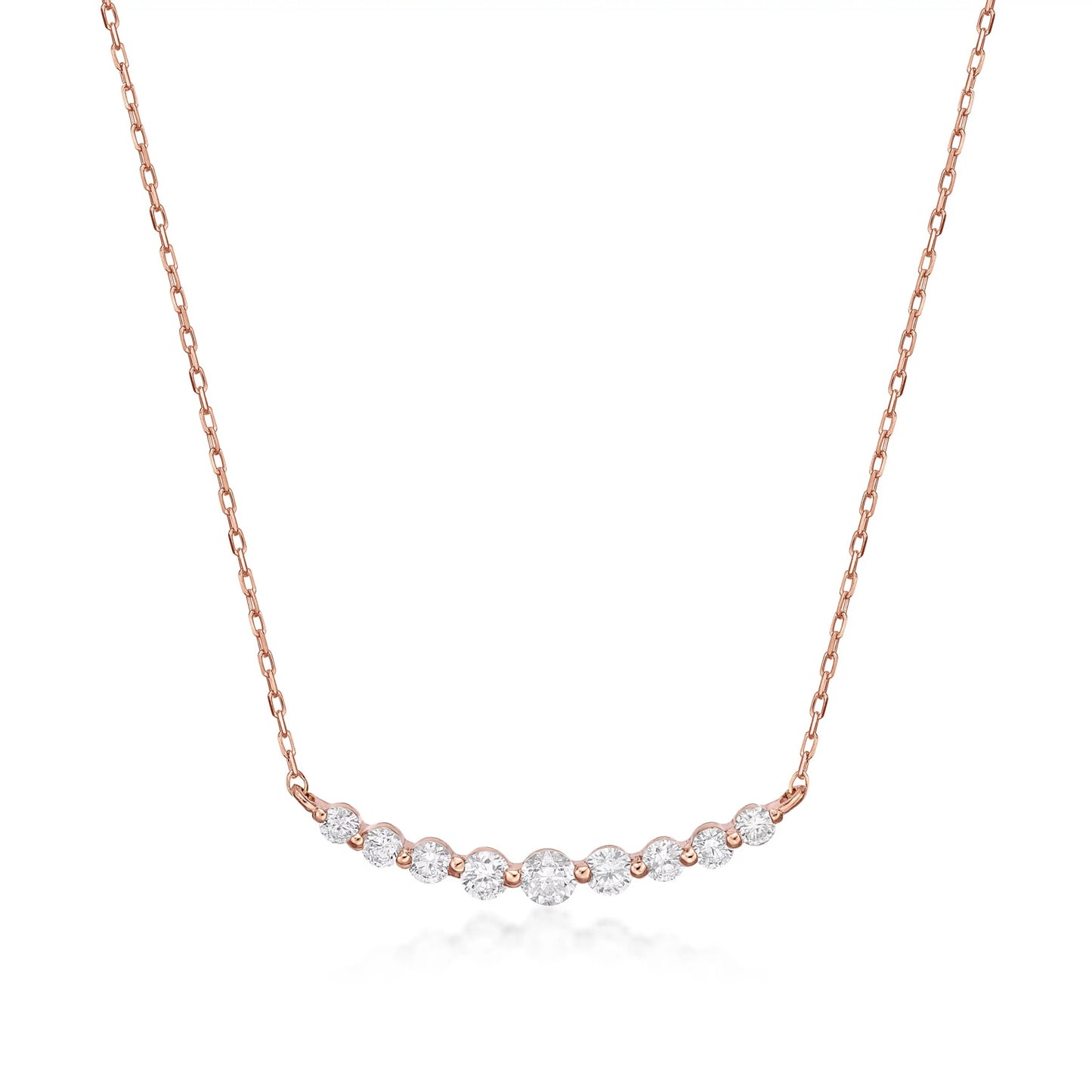 Long Diamond Smile 18k Necklace