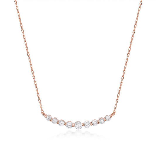 Long Diamond Smile 18k Necklace